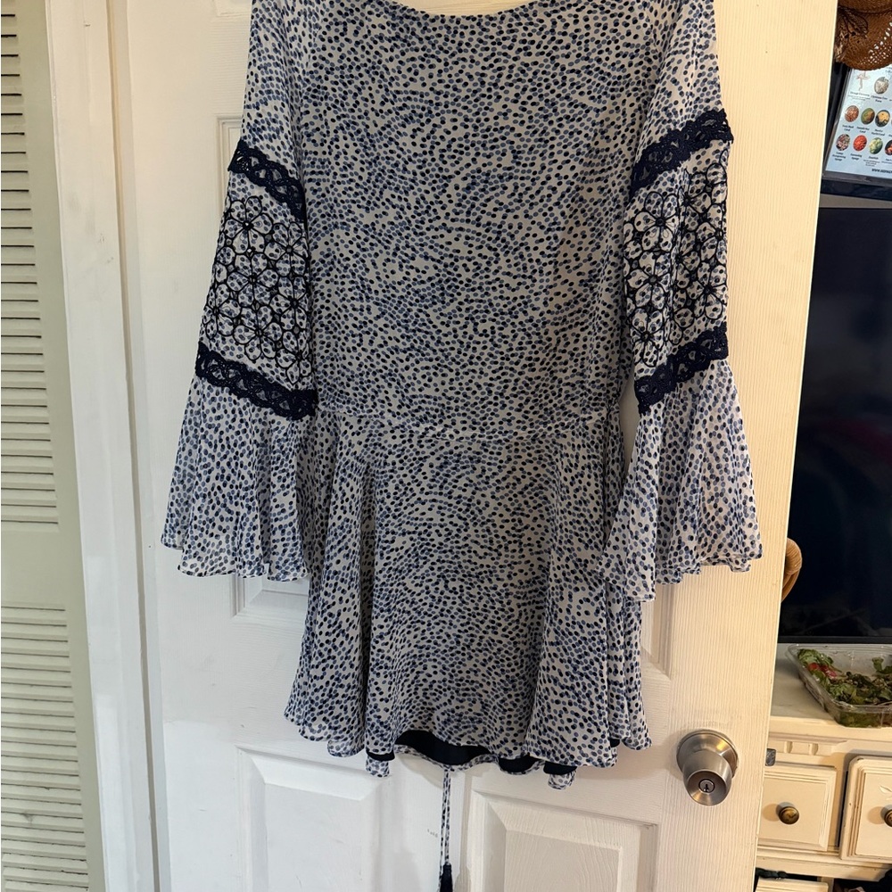 Alexis Navy and White Polka Trim Dress - Picture 7 of 7